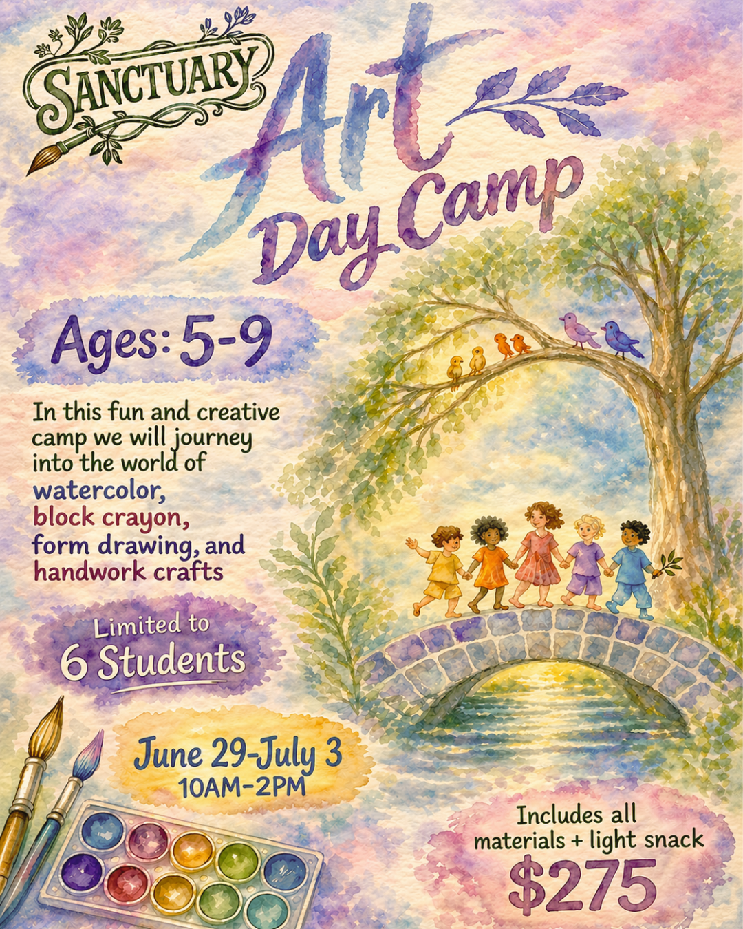 Summer Art Day Camp June 29 - July 3 | 5-9 yrs Sanctuary Arts & Crafts